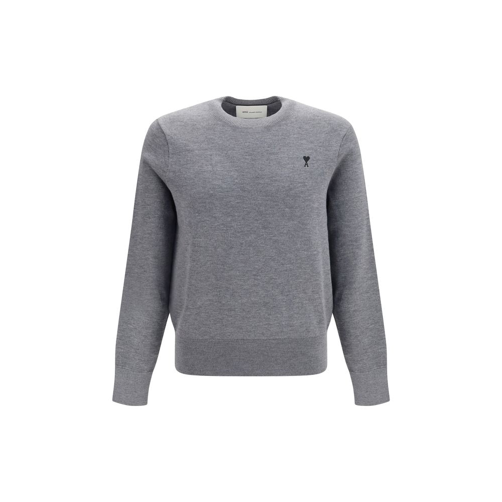 Ami Paris Gray Wool Sweatshirt