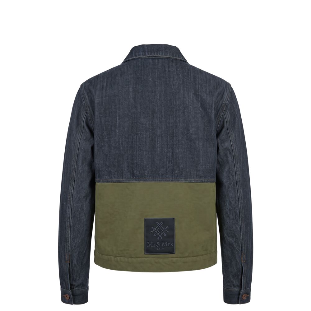 Mr&Mrs Italy Blue Cotton Mens Jacket