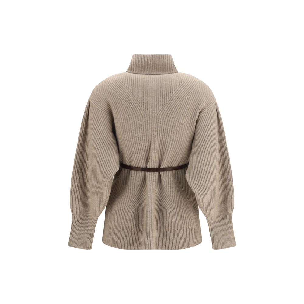Brunello Cucinelli Beige Wool Cardigan