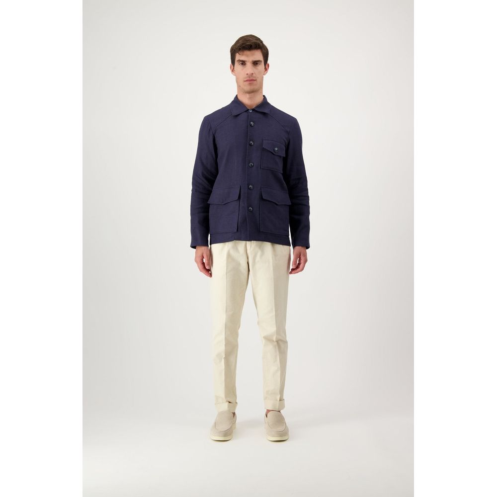 Autore Navy Blue Linen Jacket