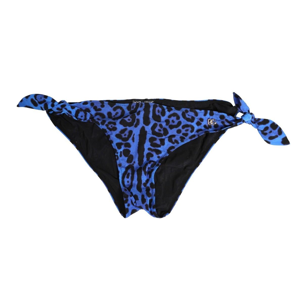 Dolce & Gabbana Blue Leopard Print Bikini Bottom Beachwear Swimwear