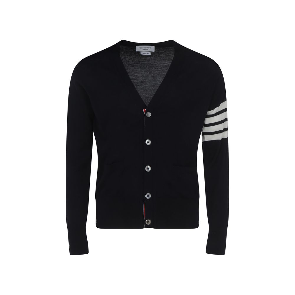 Thom Browne Blue Wool Cardigan