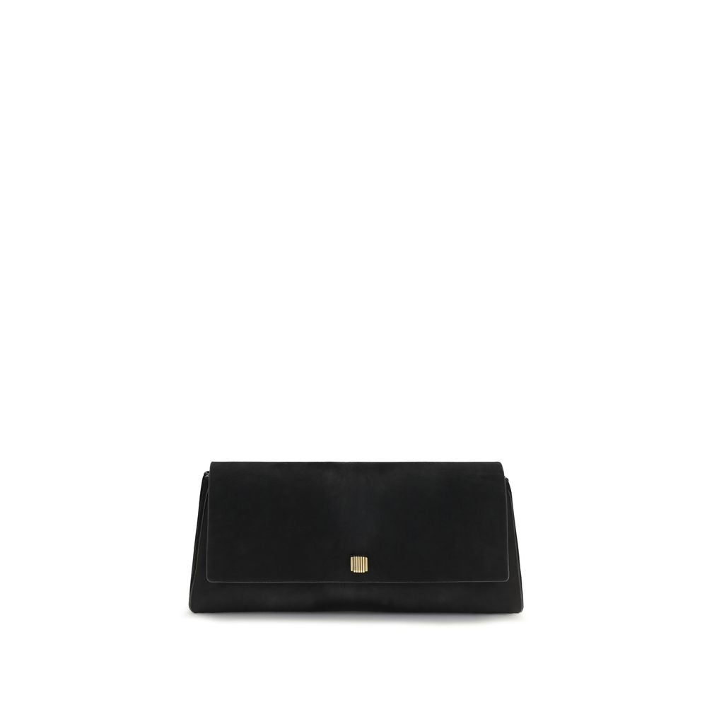Khaite Black Leather Clutch Bag