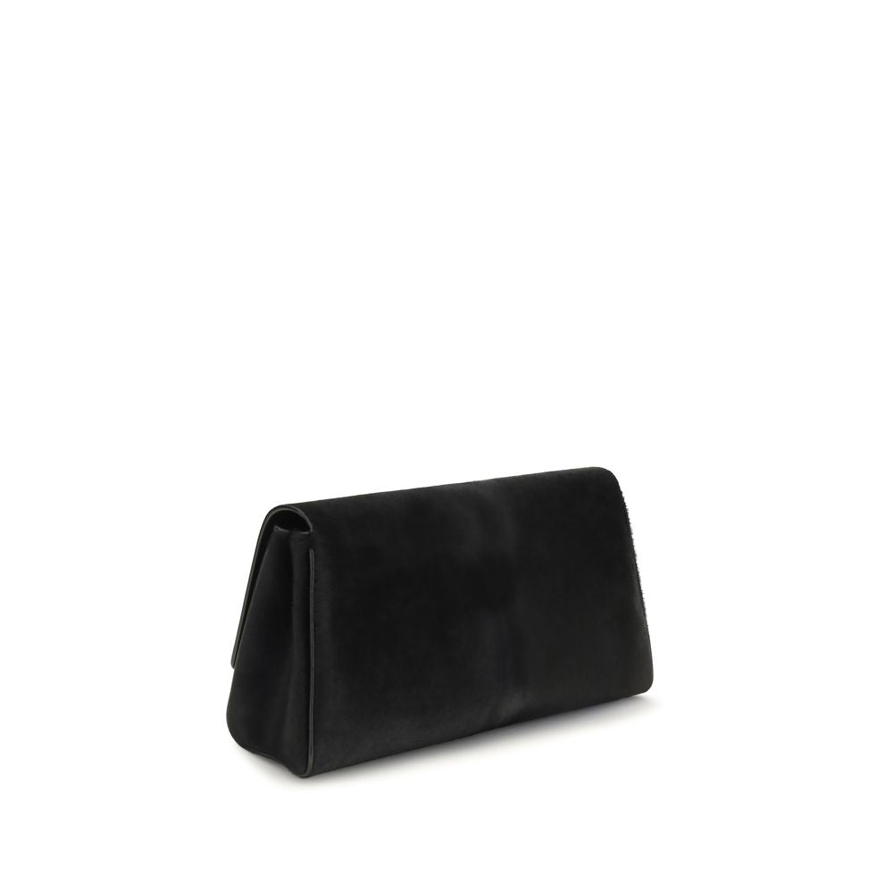 Khaite Black Leather Clutch Bag