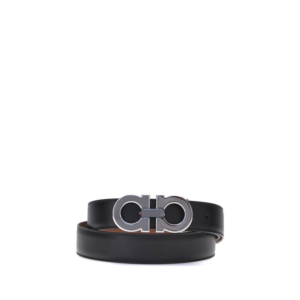 Ferragamo Black Leather Regular Belt
