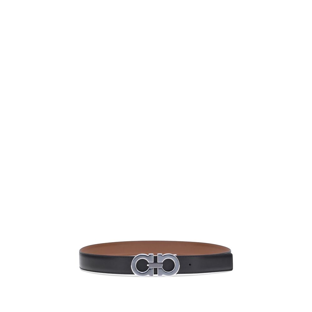 Ferragamo Black Leather Regular Belt