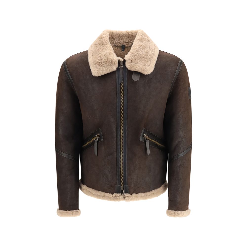 Belstaff Brown Leather Full-Length Jacket