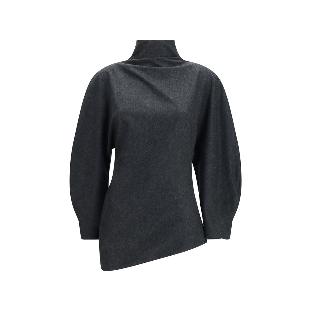 Khaite Gray Wool Blouse
