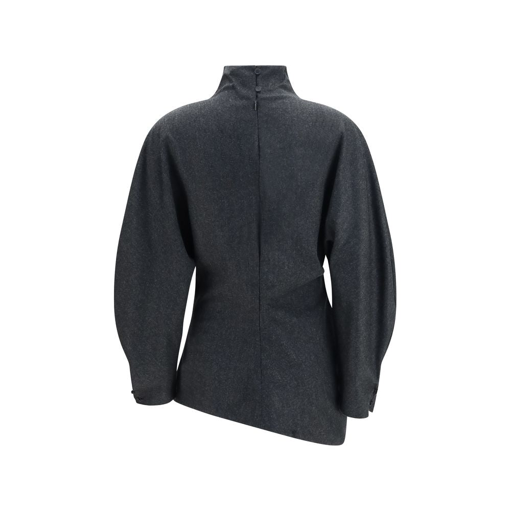 Khaite Gray Wool Blouse