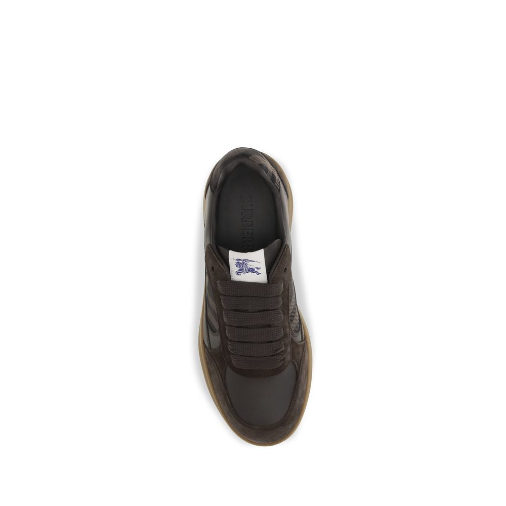 Burberry Brown Leather Athletic Sneakers