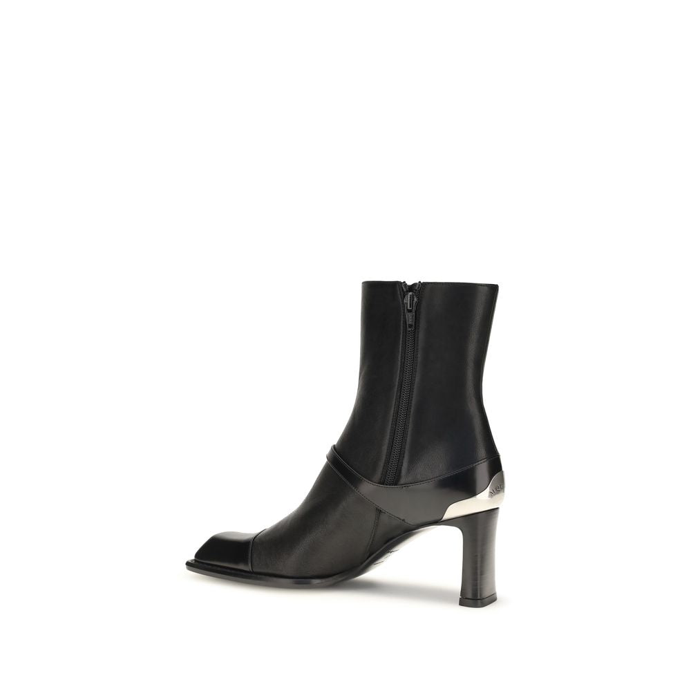 Alexander McQueen Black Leather Ankle Boots