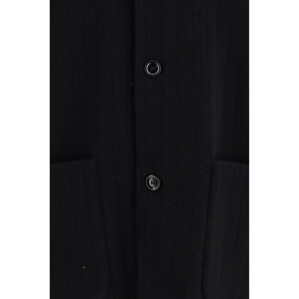 Lardini Black Wool Full-Length Jacket