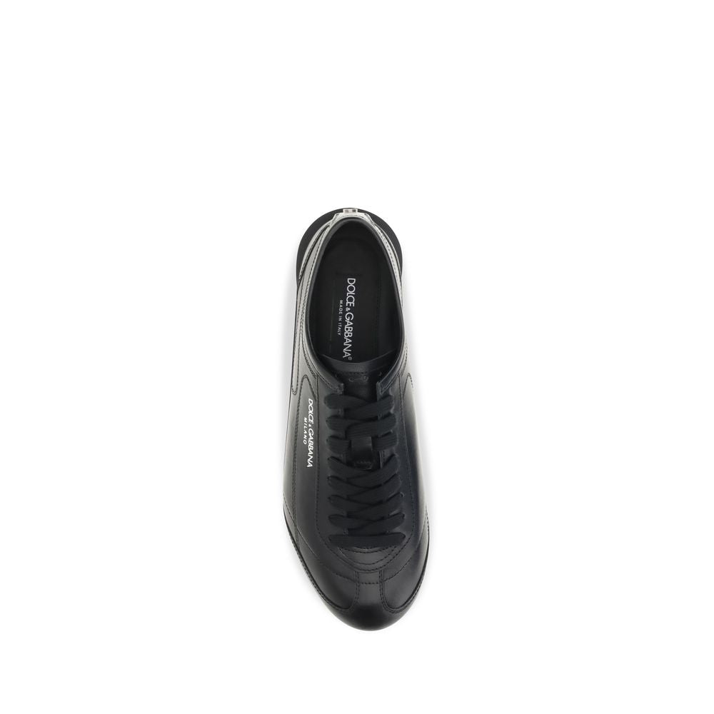 Dolce & Gabbana Black Leather Low Top Sneakers