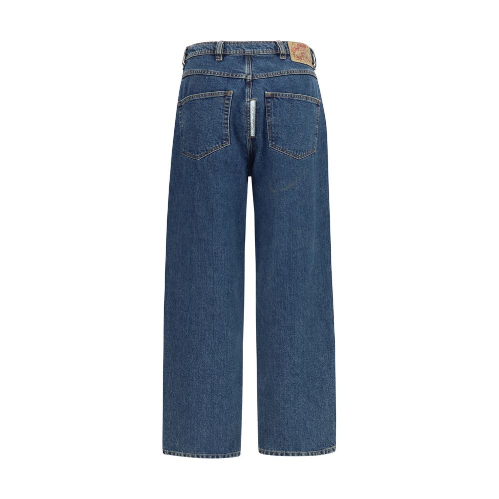 Magliano Blue Cotton Relaxed Fit Jeans