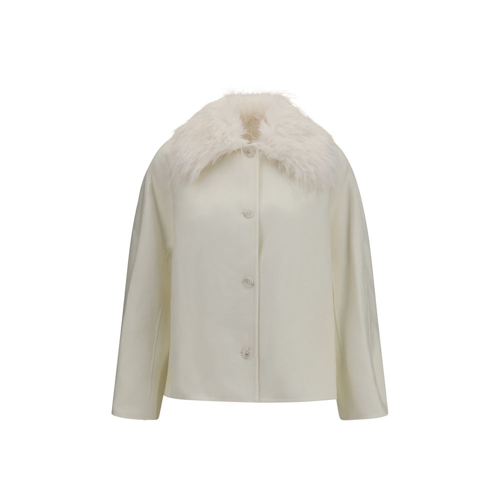 Loulou De Saison White Wool Full-Length Jacket
