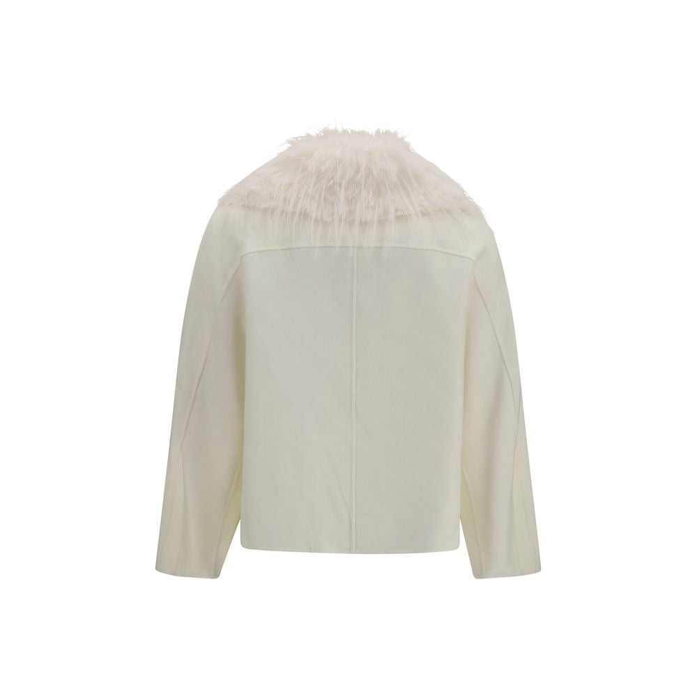 Loulou De Saison White Wool Full-Length Jacket