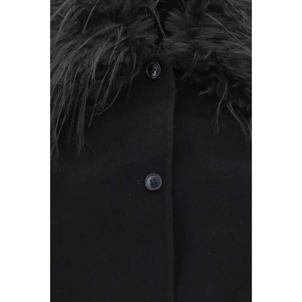 Loulou De Saison Black Wool Full-Length Jacket