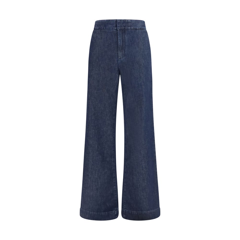 SA SU PHI Blue Cotton Casual Pants