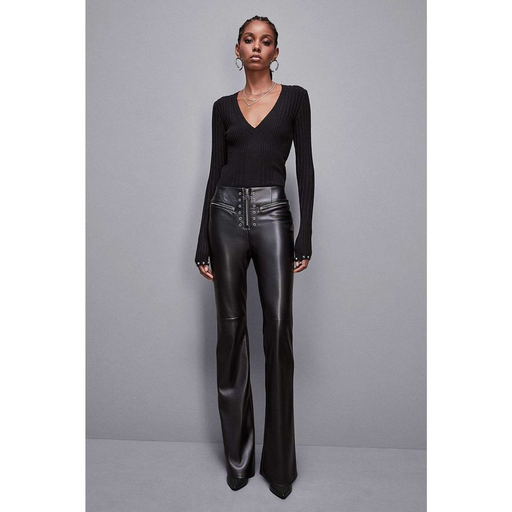 Patrizia Pepe Black Leather Pants
