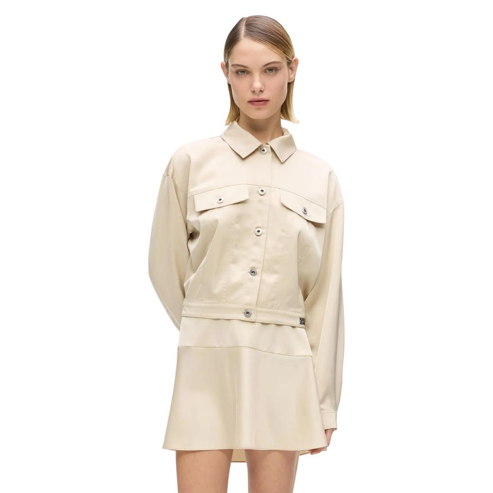 Karl Lagerfeld Beige Full-Length Jacket