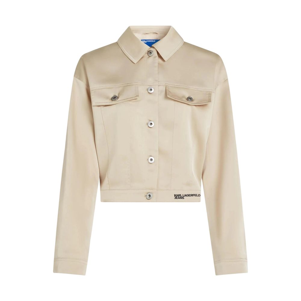 Karl Lagerfeld Beige Full-Length Jacket