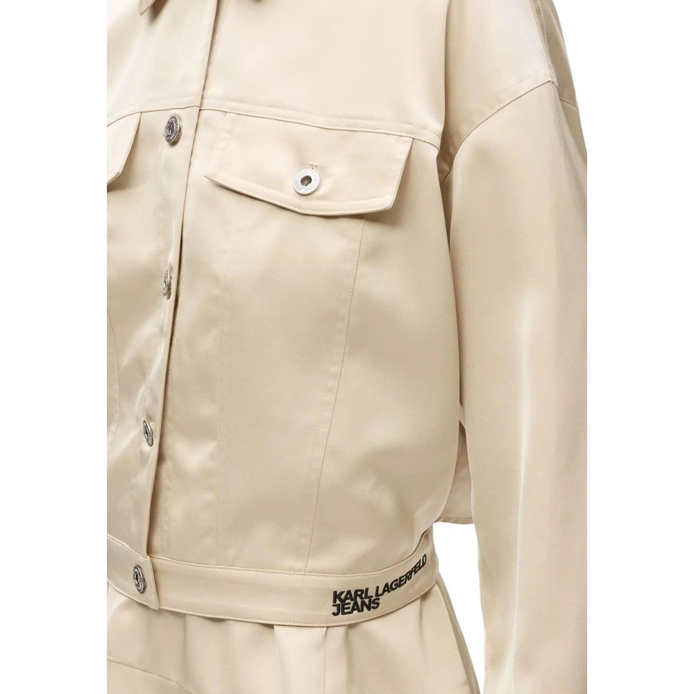 Karl Lagerfeld Beige Full-Length Jacket