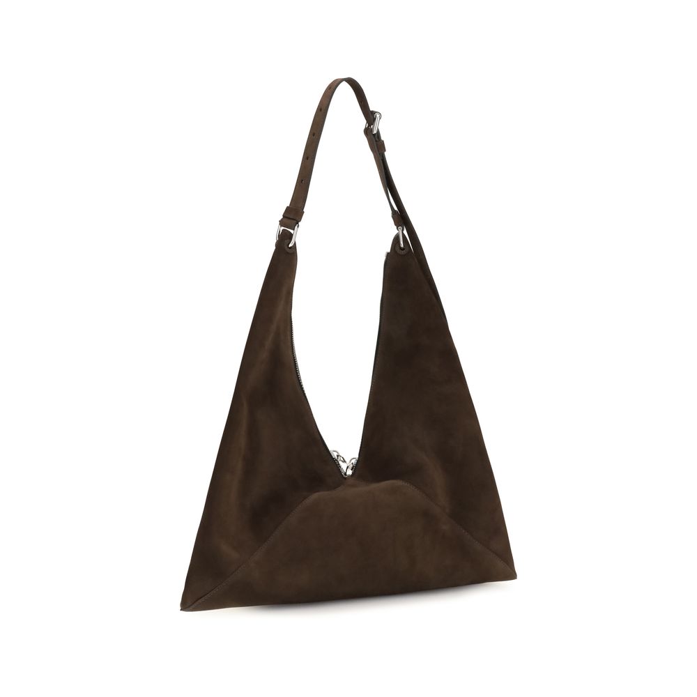 Moschino Brown Suede Leather Shoulder Bag