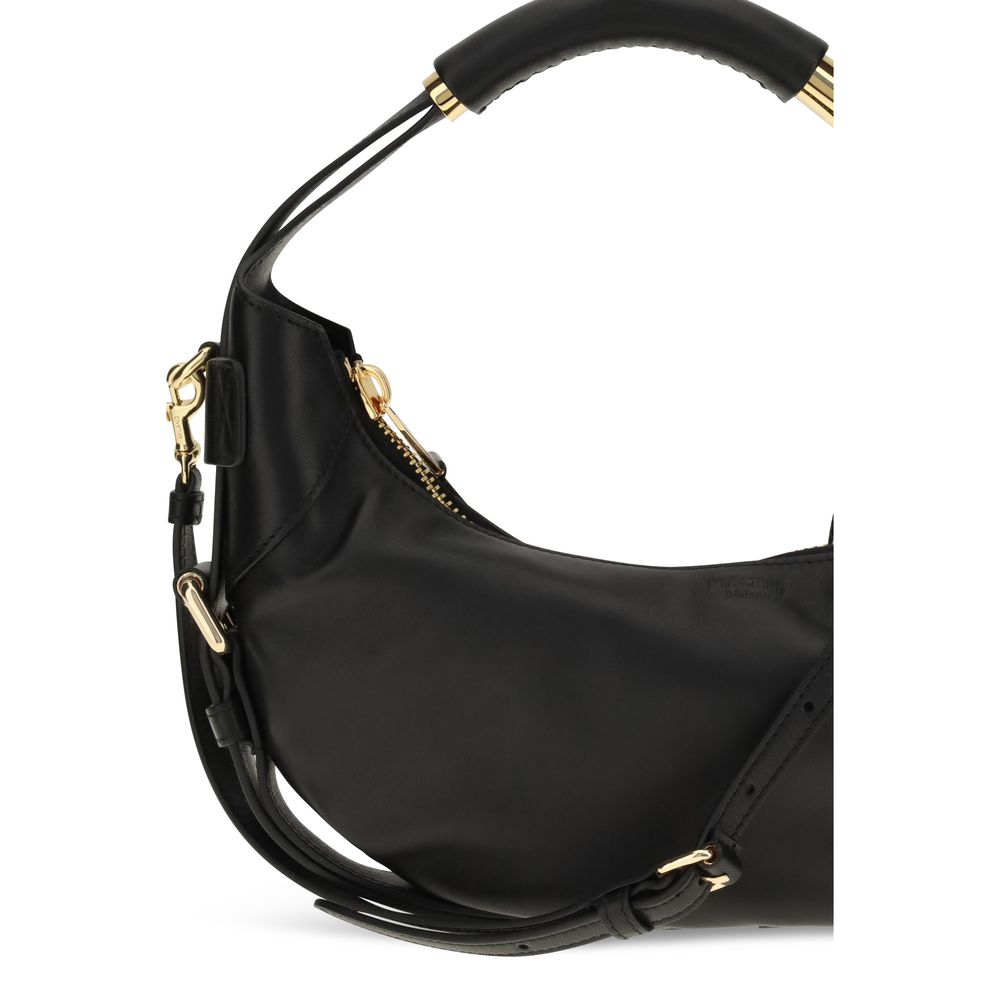 Moschino Black Leather Shoulder Bag