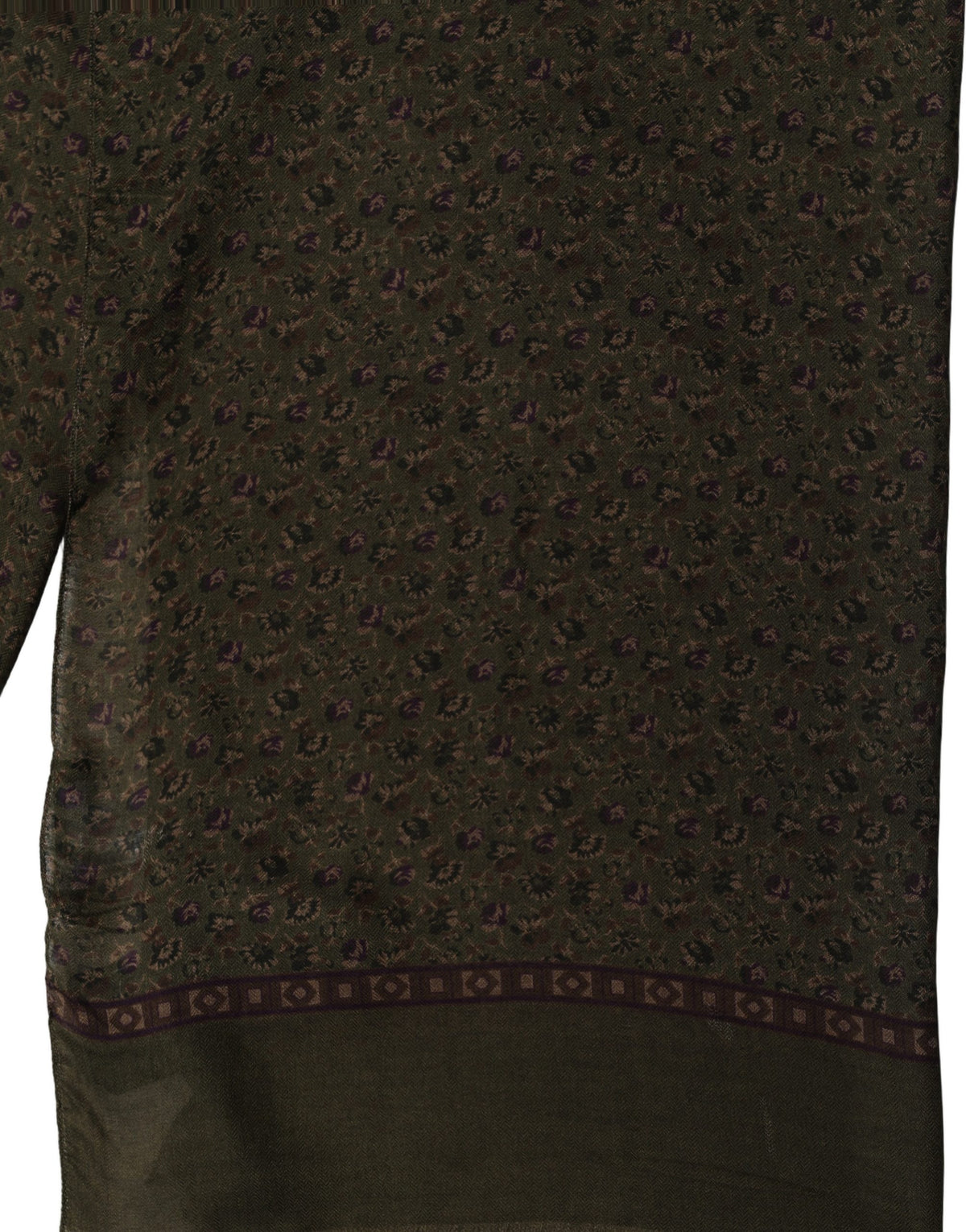 Dolce & Gabbana Olive Green Modal Floral Shawl Stole Scarf
