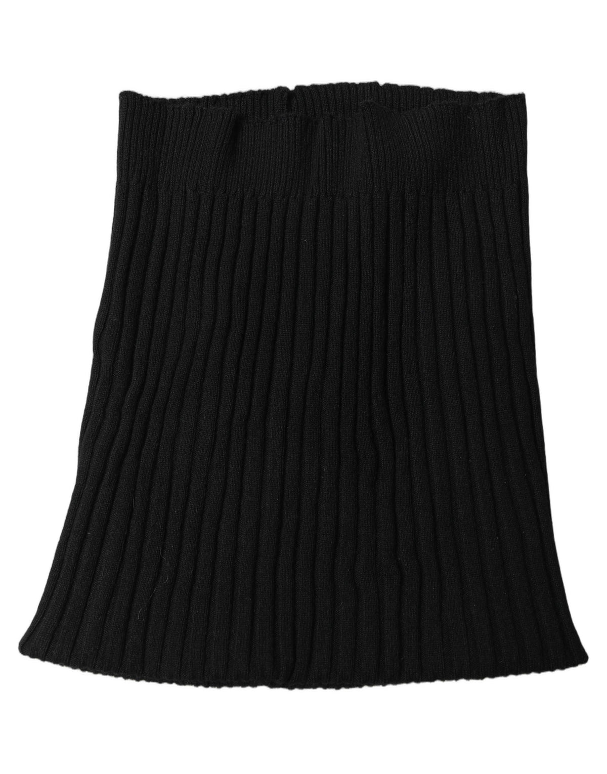 Dolce & Gabbana Black Cashmere Ribbed Knit Neck Warmer