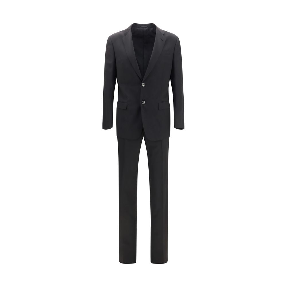 Giorgio Armani Black Wool Two-Piece Suit