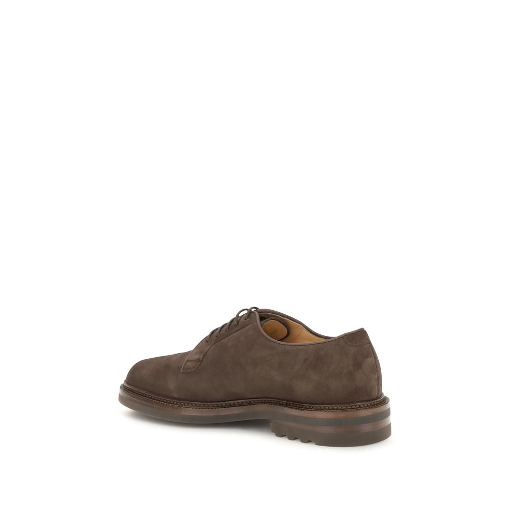 Brunello Cucinelli Brown Leather Oxfords And Derbies