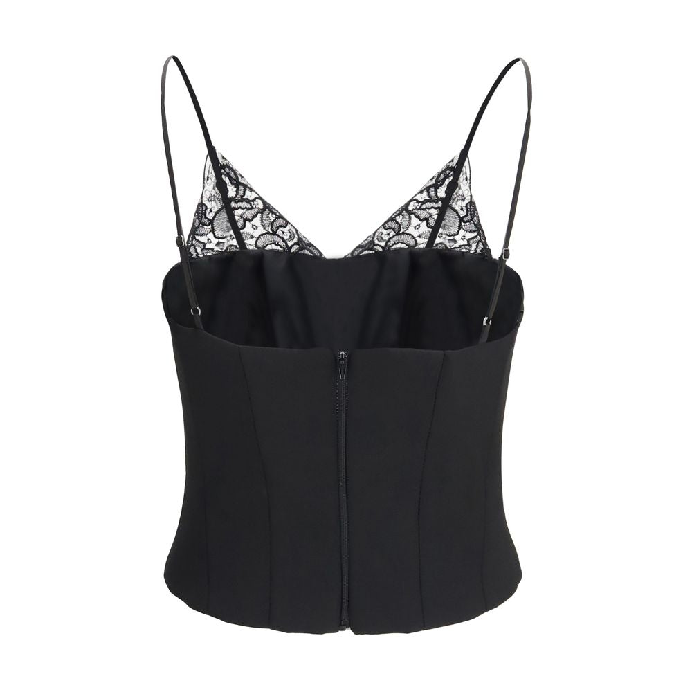 Nissa Black Sleeveles T-Shirt
