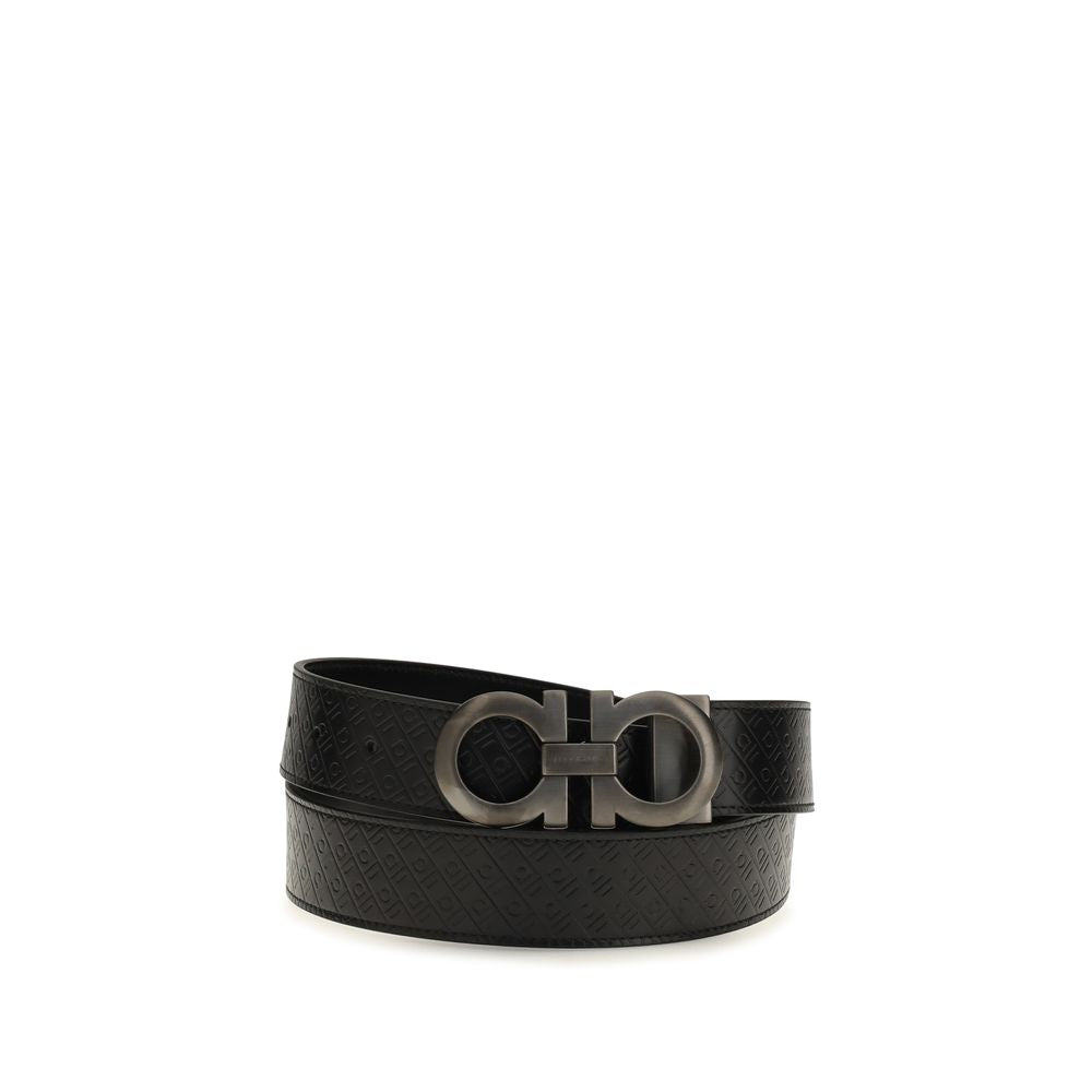 Ferragamo Black Leather Regular Belt