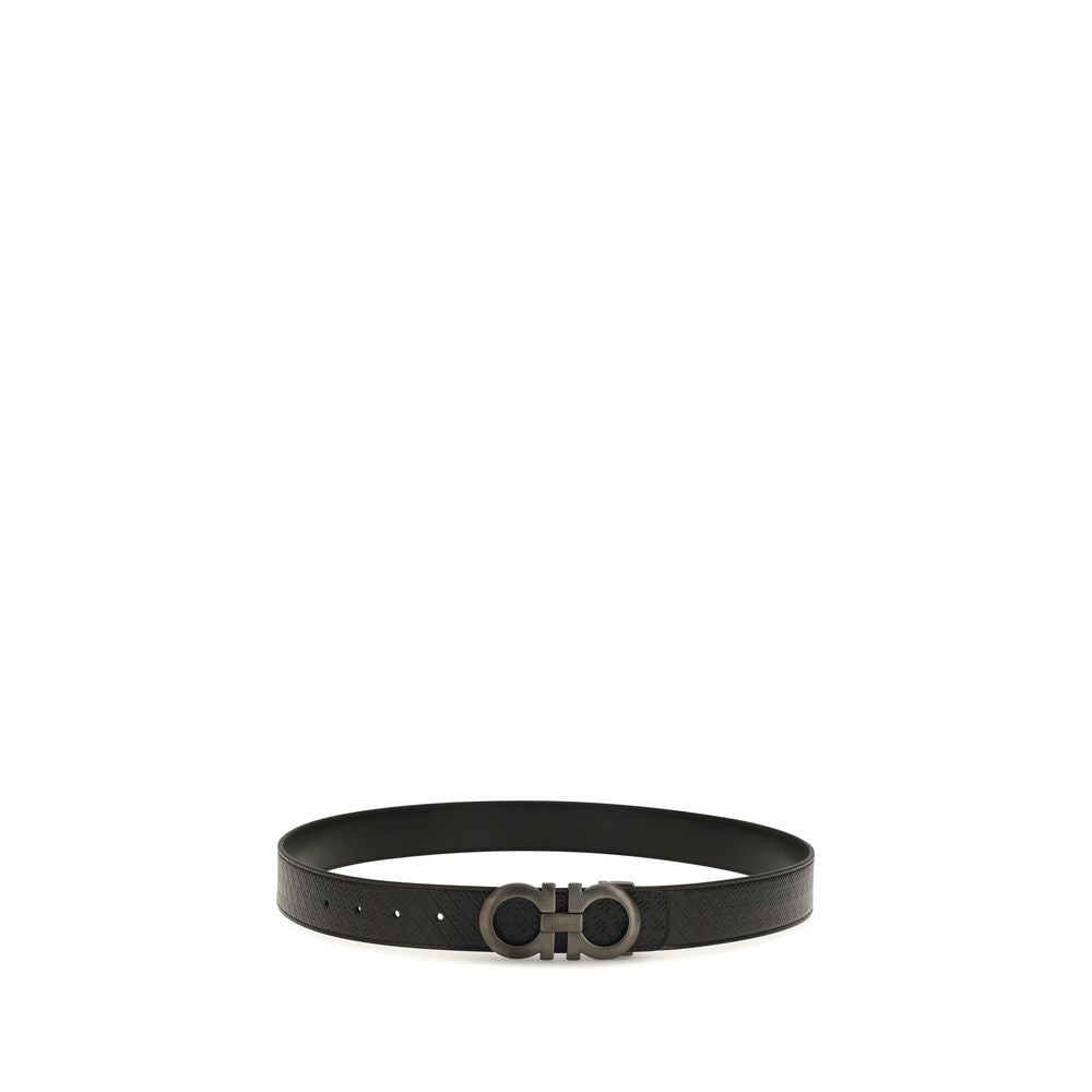 Ferragamo Black Leather Regular Belt