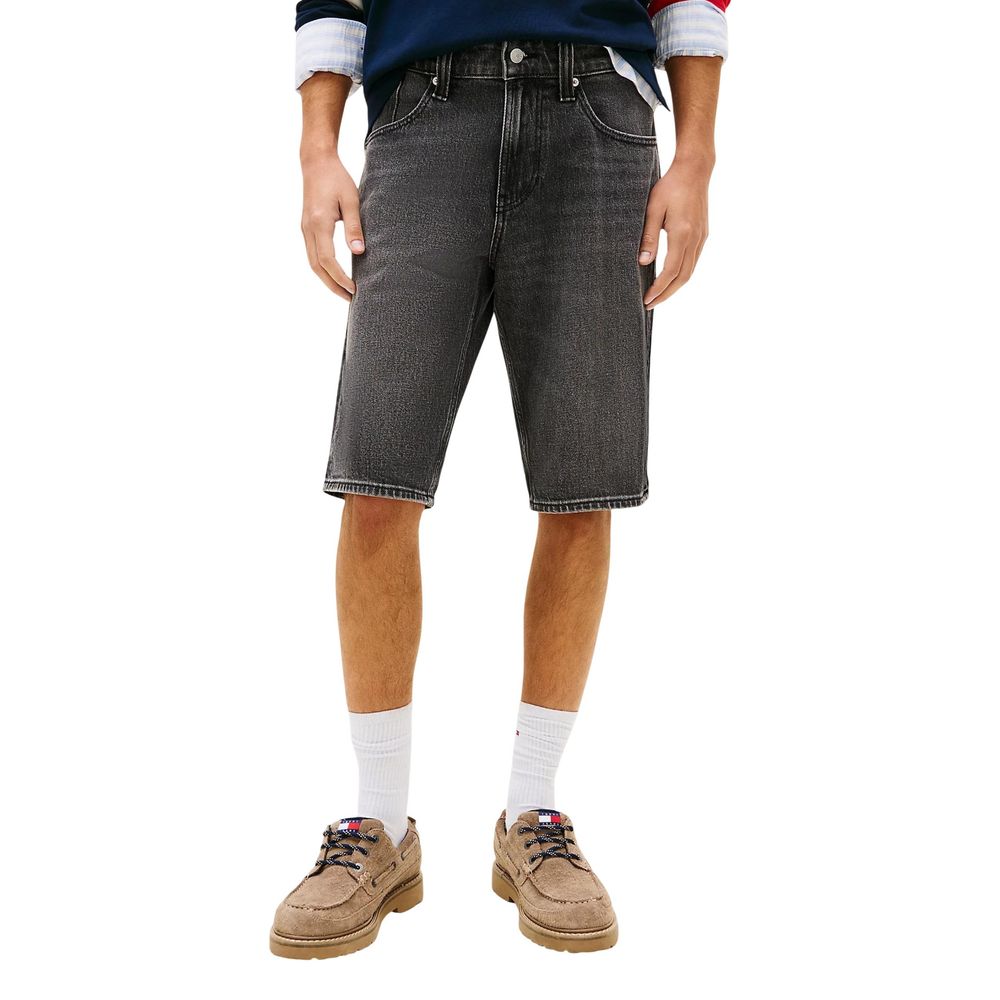 Tommy Hilfiger Jeans Black Recycled Cotton Bermuda Shorts