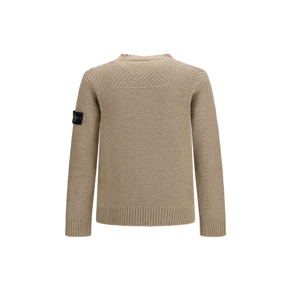 Stone Island Beige Wool Sweatshirt