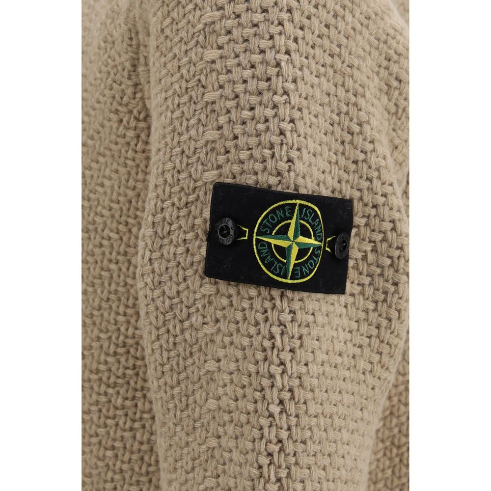 Stone Island Beige Wool Sweatshirt