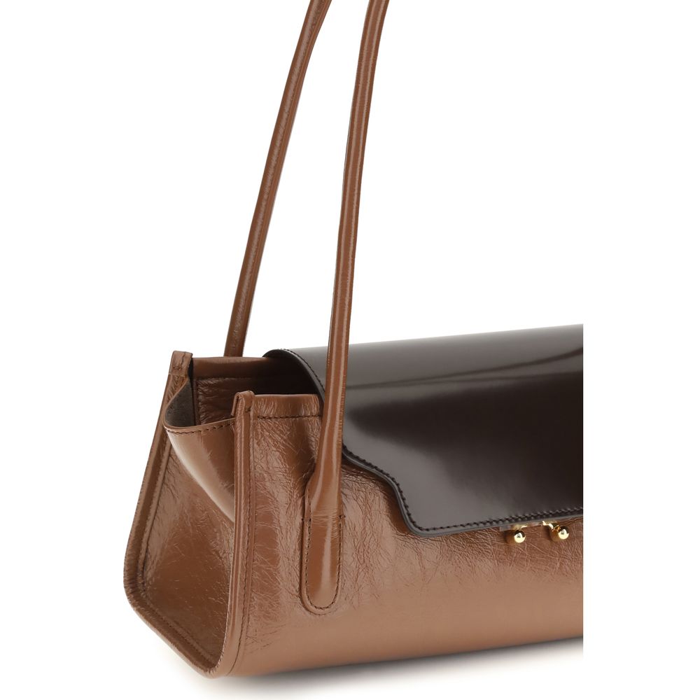 Marni Brown Leather Shoulder Bag
