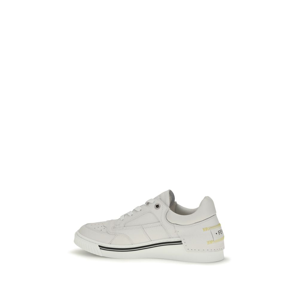Fendi White Leather Low Top Sneakers