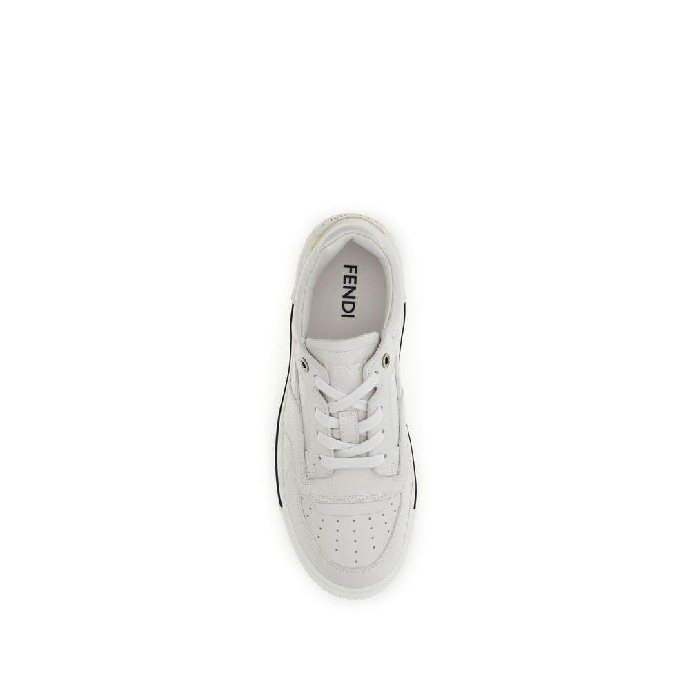 Fendi White Leather Low Top Sneakers