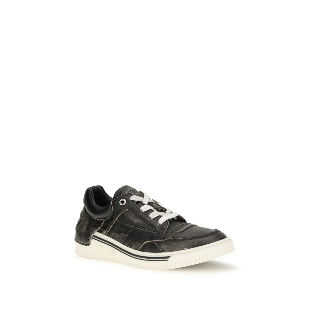 Fendi Black Leather Low Top Sneakers