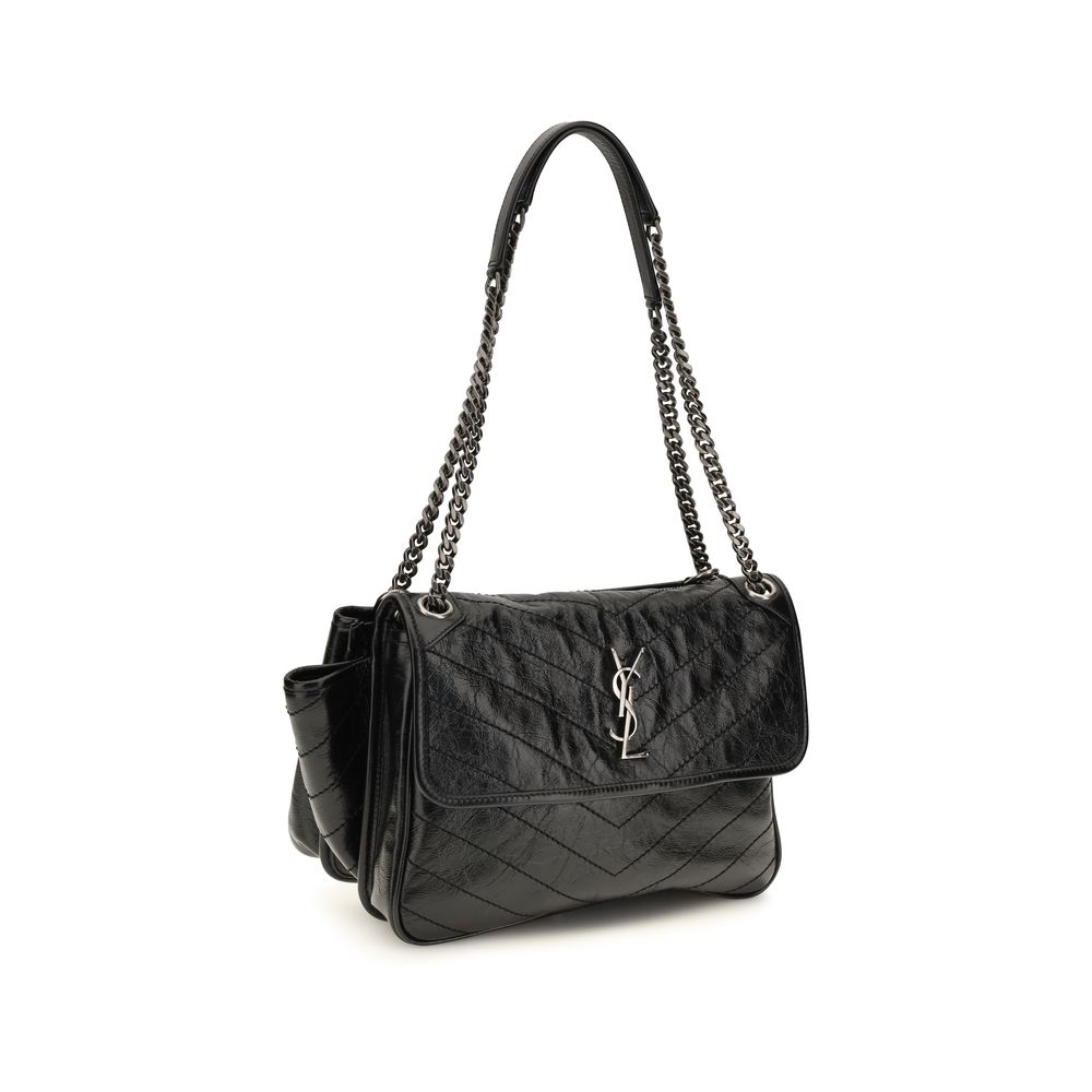Saint Laurent Black Leather Shoulder Bag