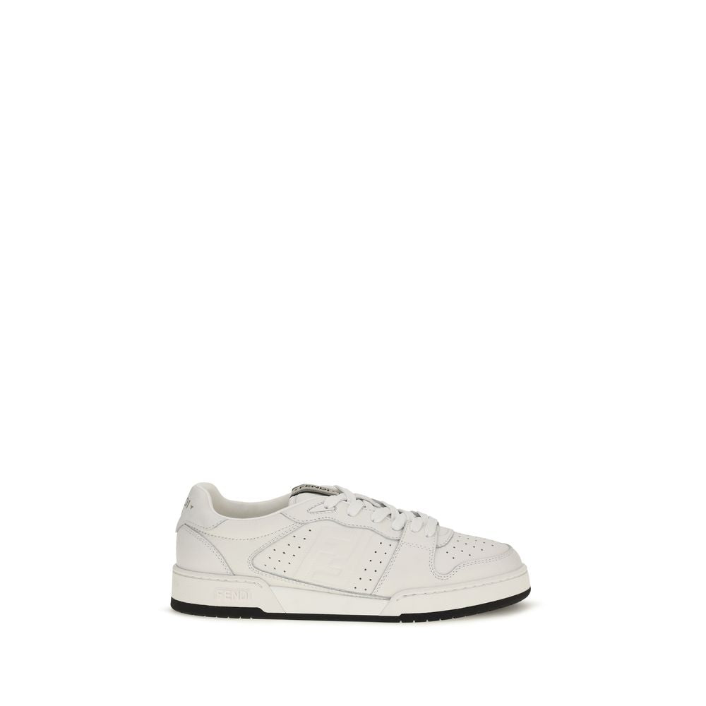 Fendi White Leather Athletic Sneakers