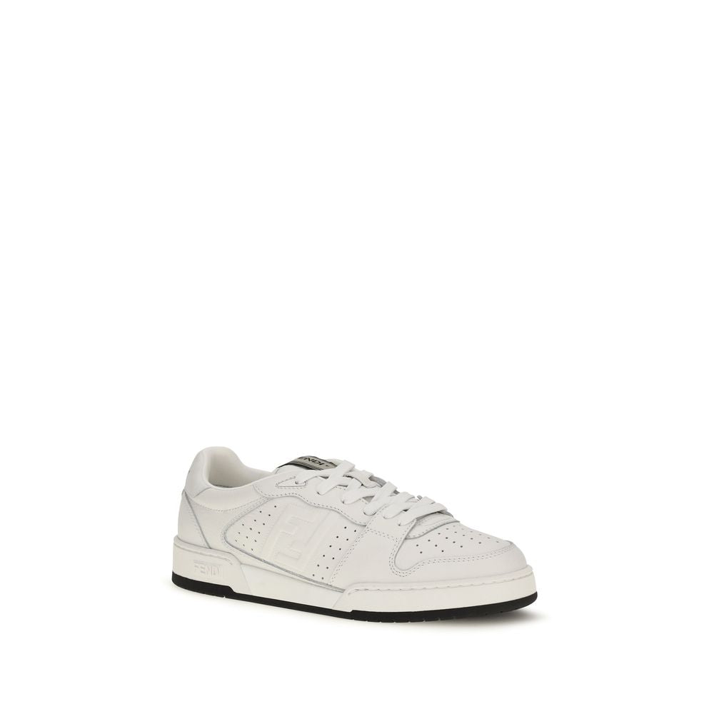 Fendi White Leather Athletic Sneakers