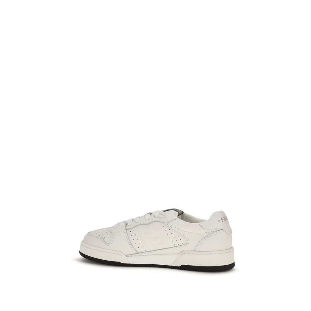 Fendi White Leather Athletic Sneakers