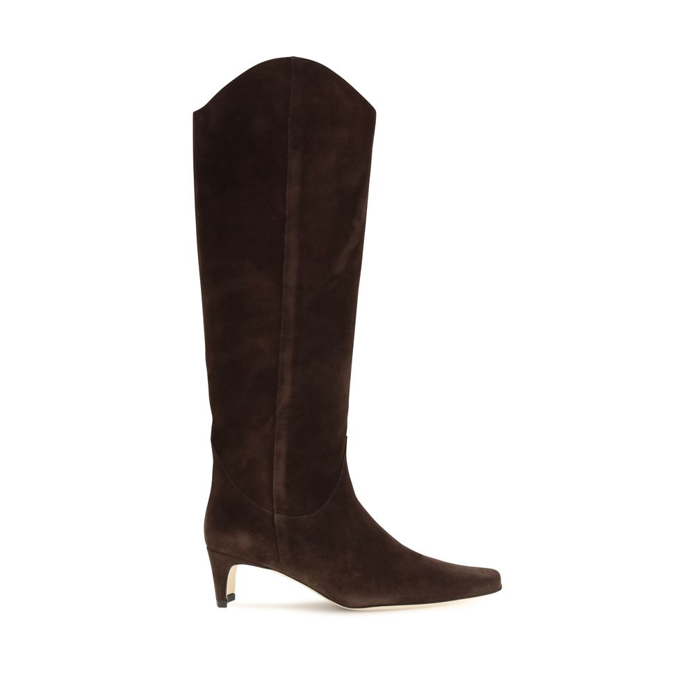 Staud Brown Leather High Heel Boots