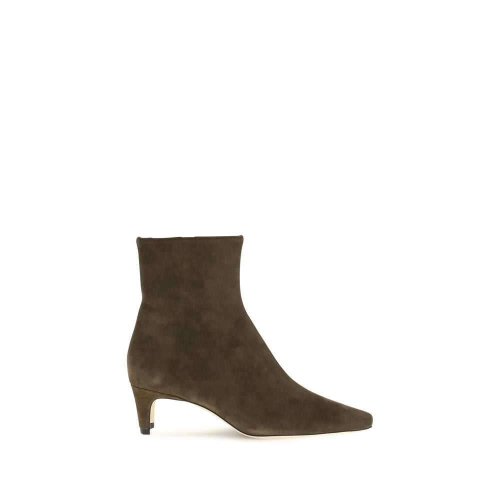 Staud Black Leather Ankle Boots
