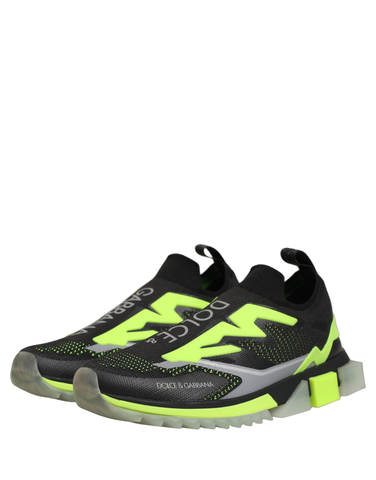 Dolce & Gabbana Black Green Sorrento Low Top Sneakers Shoes Men's - New with Defect