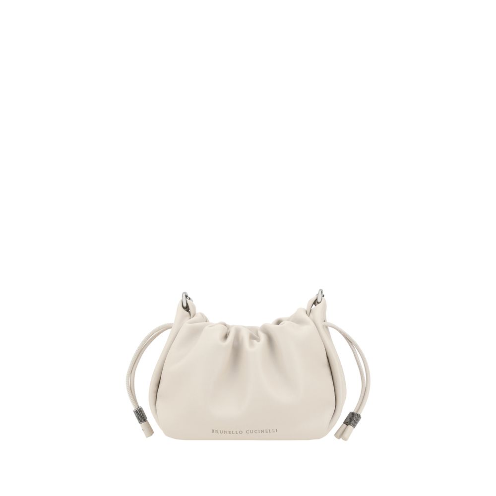Brunello Cucinelli Beige Leather  Shoulder Bag